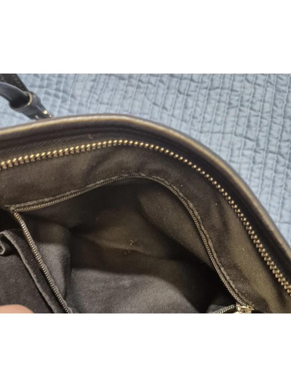 Coach Signature Monogram Crossbody Bag Brown Black Zip